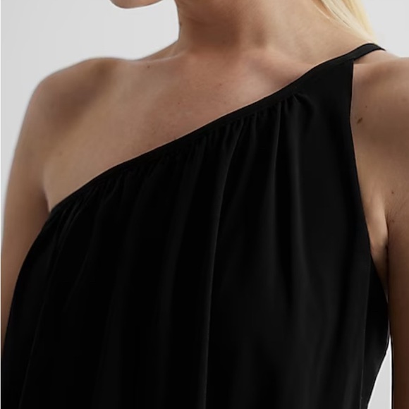 Express Ladies WHITE Skimming One Shoulder Draped Tank NWT Size XS - Picture 4 of 5